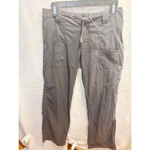 Lucy Cargo Pants Women Gray Drawstring Waist Cropped Casual Outdoor Size XS tall